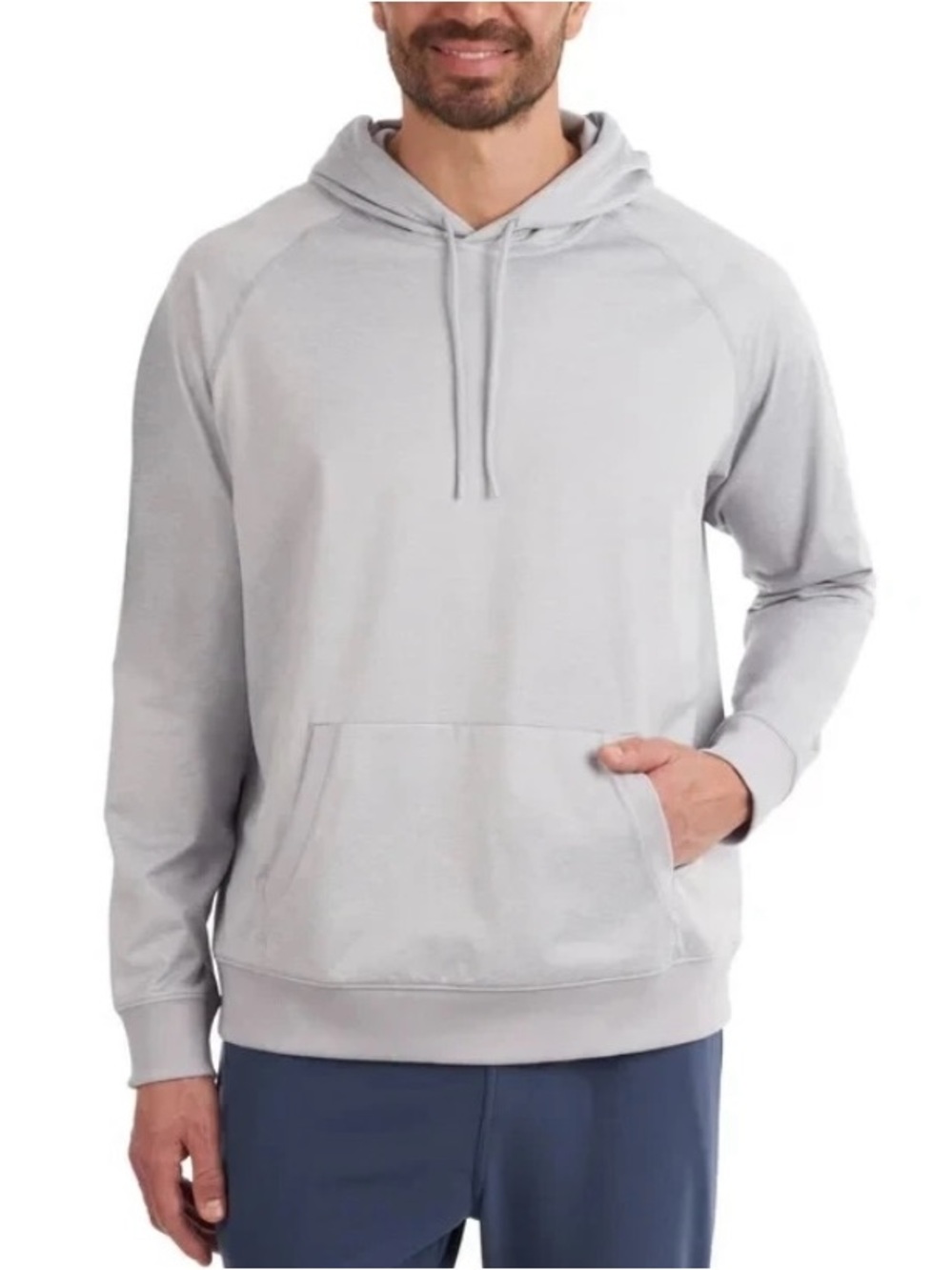Kirkland Signature Men's Active Pullover Hoodie Size S Light Gray Strech